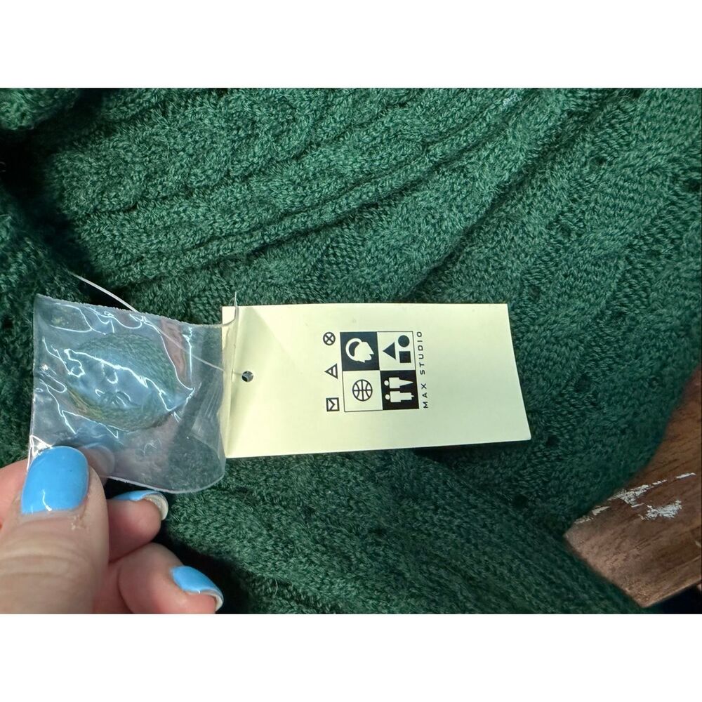 Max Studio Green Open Cardigan Women’s Size 3X NEW WITH TAGS - Picture 8 of 11